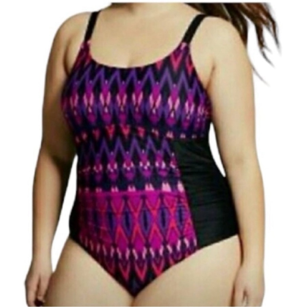 AVA & VIV, Geometric Print One Piece Swimsuit
